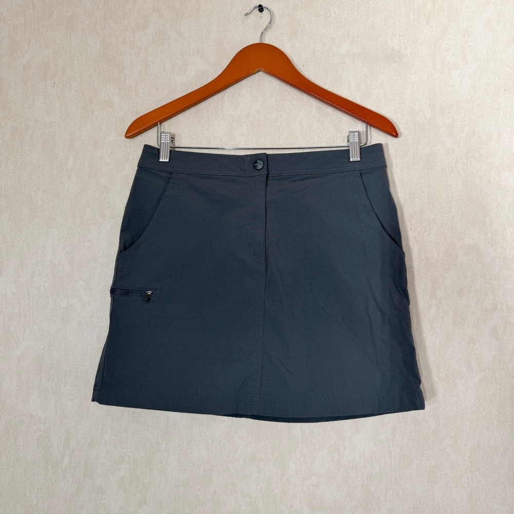 L.L. Bean Women’s Water-Repellent Comfort Trail Skort Skirt Mid Rise in Gray 8